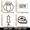 Sew Sewing Designing Measure Tape Dress Mannequin Pin Cushion Rubber Stamp Set for Stamping Crafting Planners